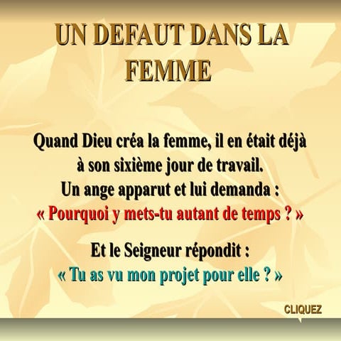 Un DéFaut Dans La Femme | PPS