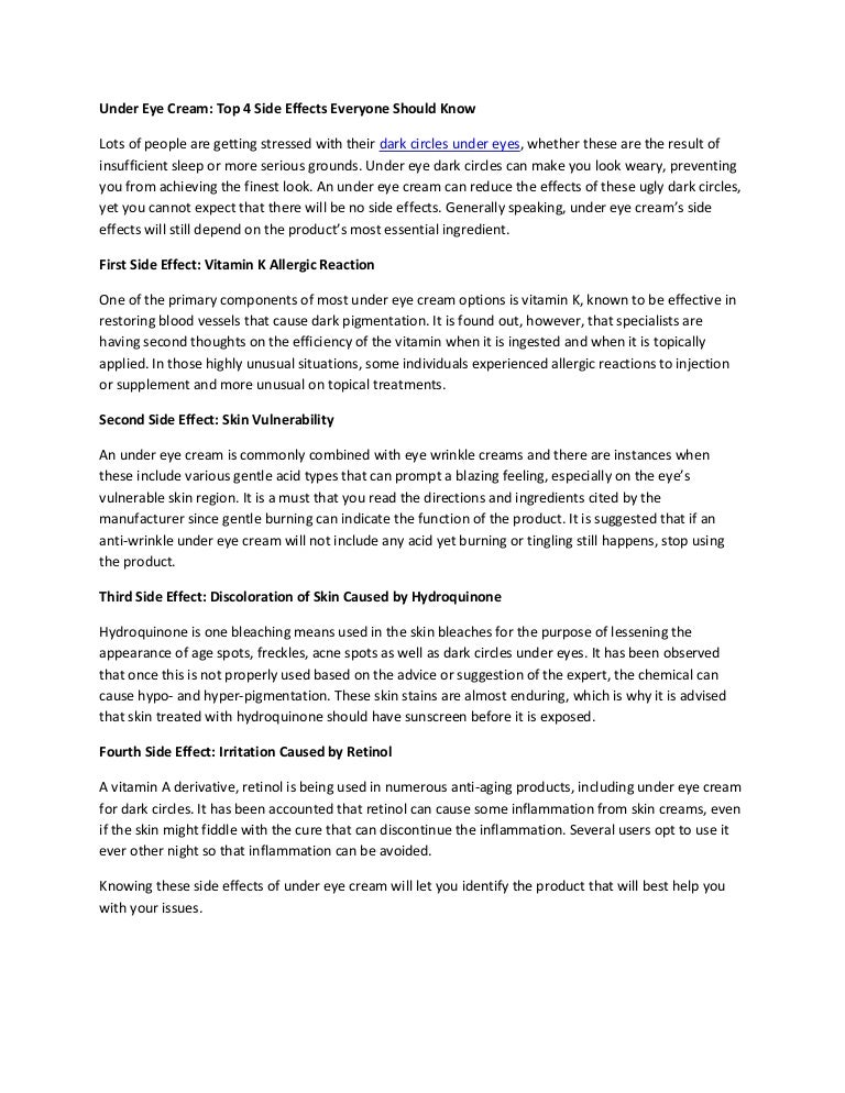 melalumin under eye serum side effects