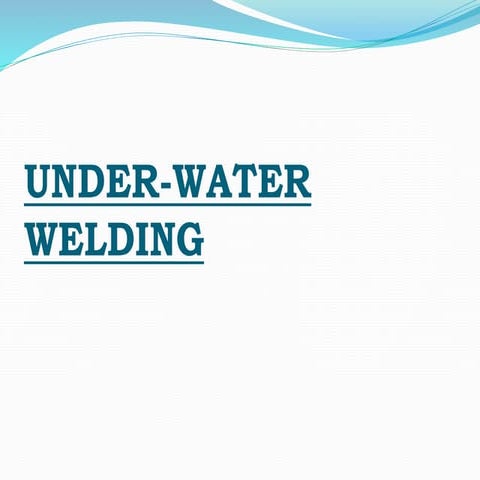 Under water welding