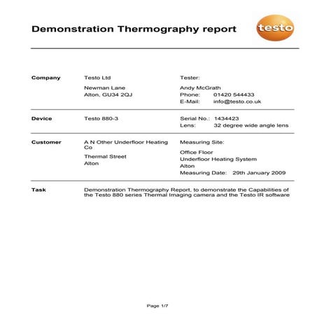 Underfloor heating demo report | PDF