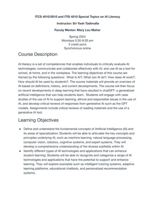 AI Literacy -Undergrad_Graduate Course