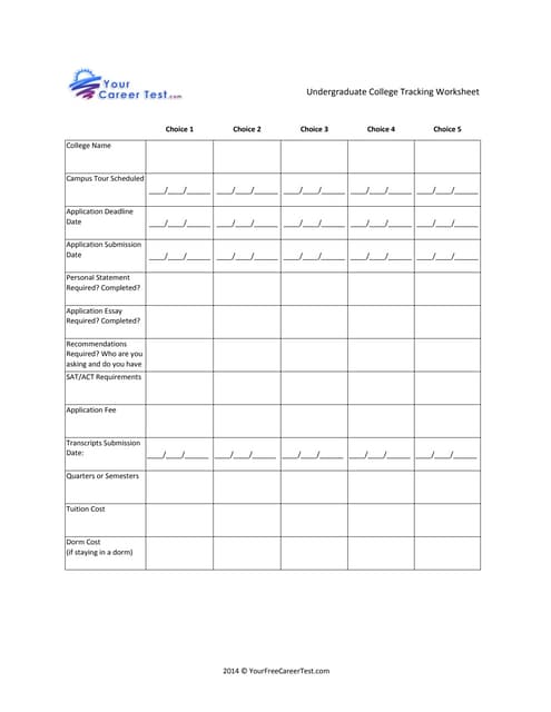 Student Academic Planner - Semester-based Worksheet | PDF