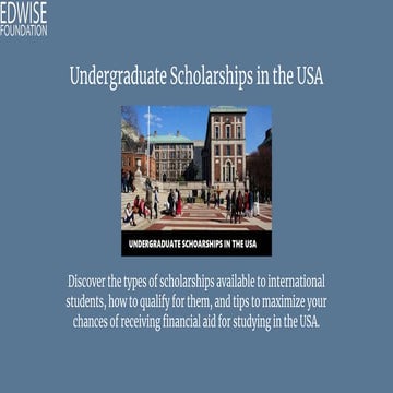 Undergraduate Scholarships in the USA: A Guide for Nepalese Students. | PDF