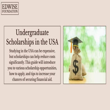 Undergraduate Scholarships in the USA: A Guide for Nepalese Students. | PDF