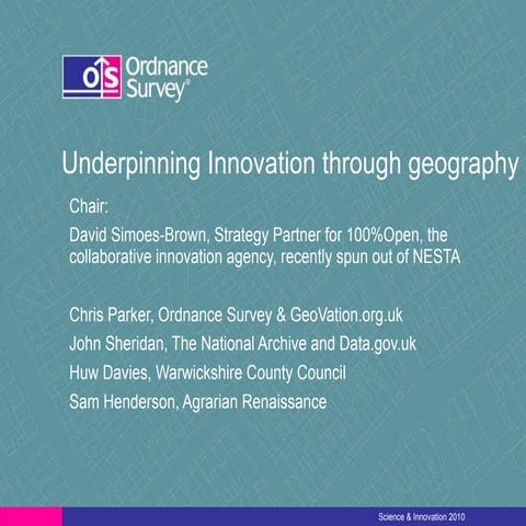 Underpinning innovation through geography 16062010