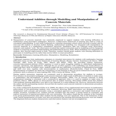 Understand addition through modelling and manipulation of concrete materials