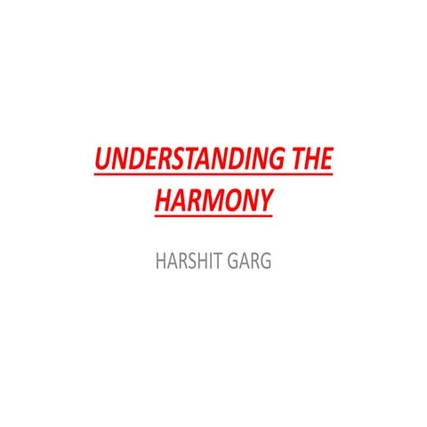 Understand harmony