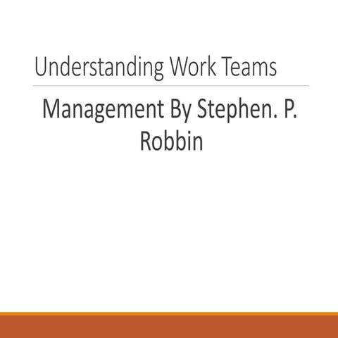 Understanding Work Teams