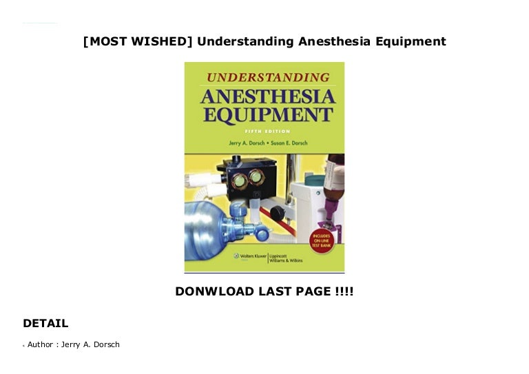 [MOST WISHED] Understanding Anesthesia Equipment