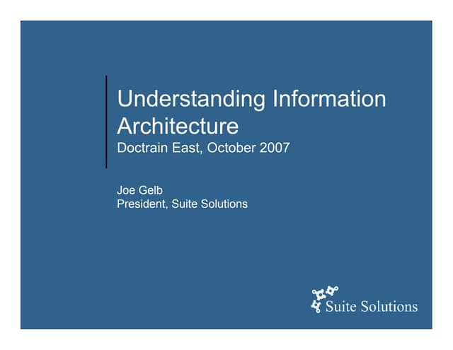 Understanding Information Architecture