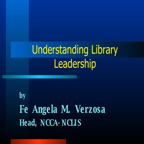 Understanding Library Leadership: Issues and Concerns | PPT