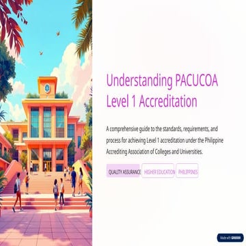 Comprehensive Guide to Achieving PACUCOA Level 1 Accreditation in ...