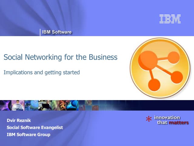 Understanding Social Networking Getting Started - Km Summit