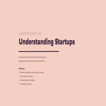 Understanding startups