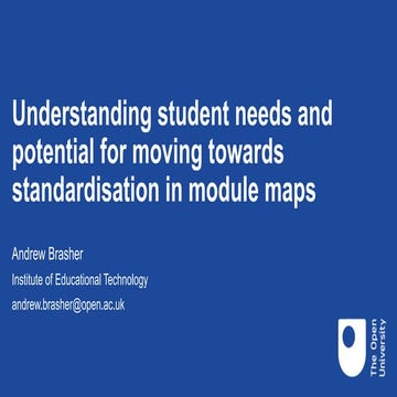 Understanding student needs and potential for standardisation in module maps