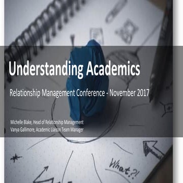 Michelle Blake and Vanya Gallimore: Understanding academics at the University...