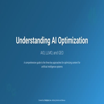 Understanding AI Optimization AIO, LLMO, and GEO
