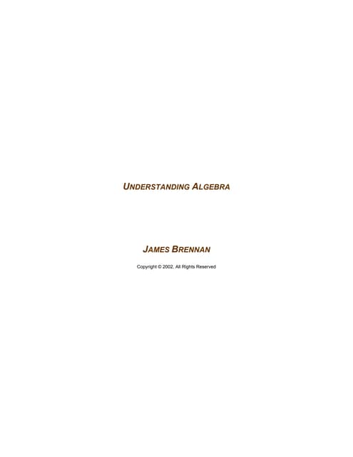 Understanding algebra