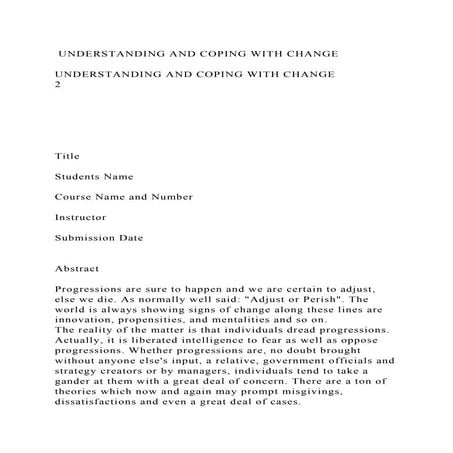  UNDERSTANDING AND COPING WITH CHANGEUNDERSTANDING AND COPING WI.docx