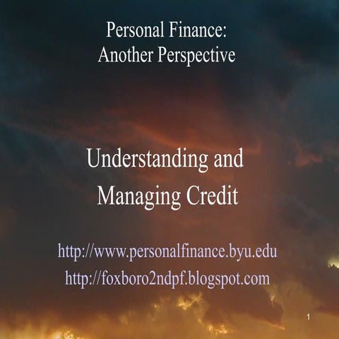 Understanding And Managing Credit