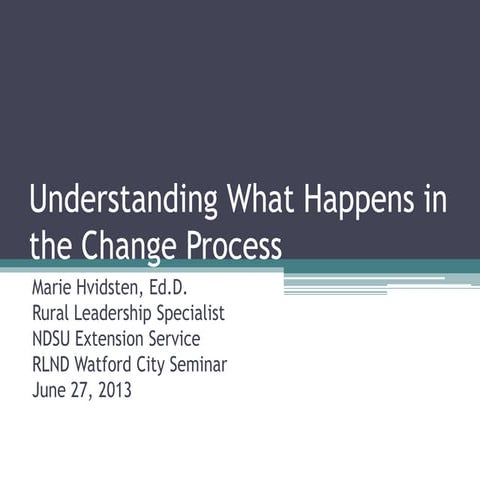 Understanding and managing the change process