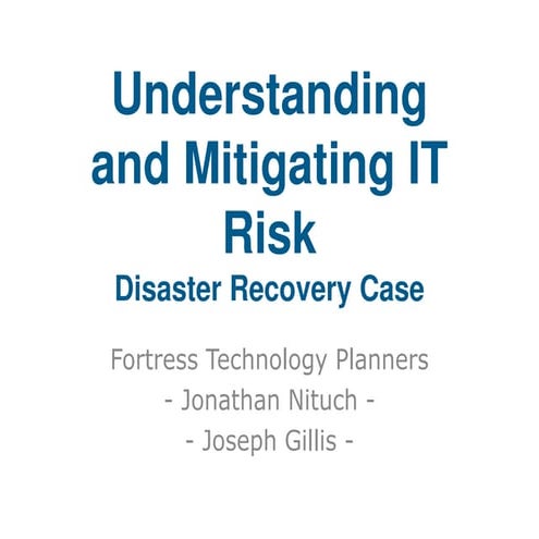 Understanding and Mitigating IT Risk - AFPC Calgary