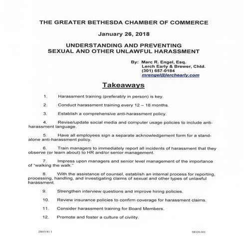 understanding and preventing sexual and other unlawful harassment 2018 01-26