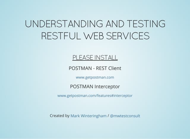 Understanding and testing restful web services