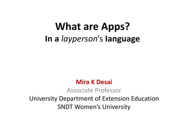 Understanding apps