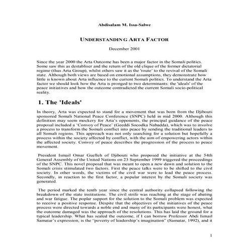 Understanding Arta Factor