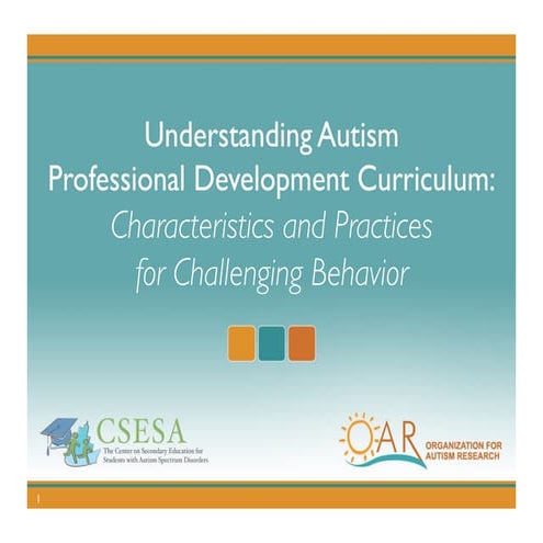 Comprehensive Professional Development on Autism Spectrum Disorder ...