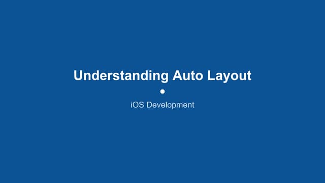 Understanding Auto Layout