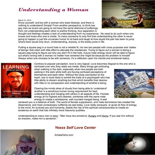 Understanding a woman