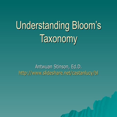 Understanding Bloom’s Taxonomy