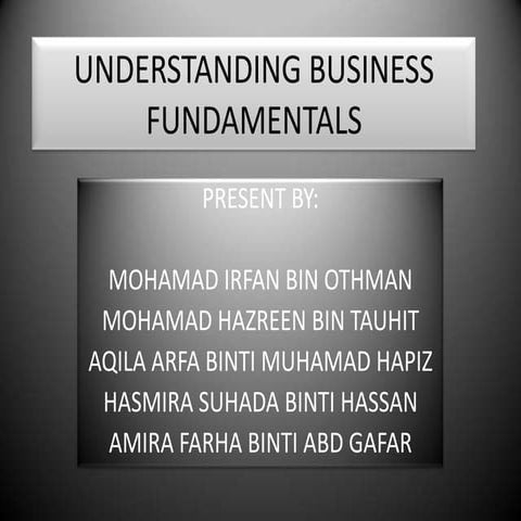 Understanding business fundamentals