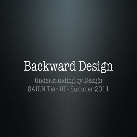 Understanding by Design