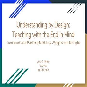 Understanding by design   teaching with the end in mind curriculum and planni...