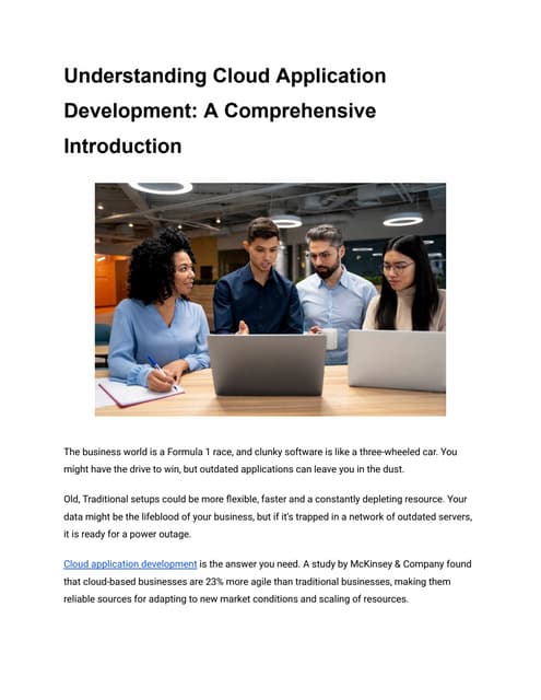 Understanding Cloud Application Development: A Comprehensive Introduction