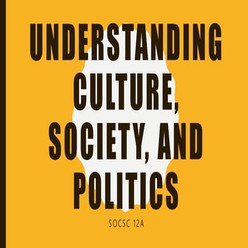 Understanding culture, society, and politics