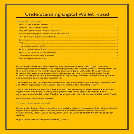 Understanding Digital Wallet Fraud & FAQ
