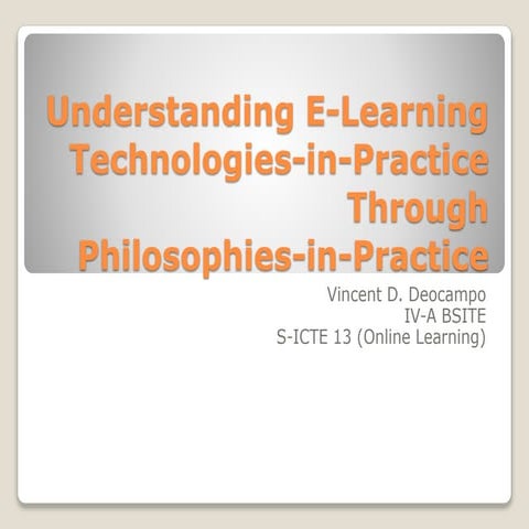 Understanding eLearning technologies-in-practice