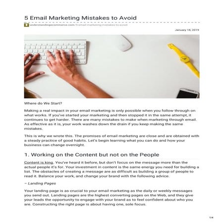 5 Email Marketing Mistakes to Avoid - Understandingecommerce.com