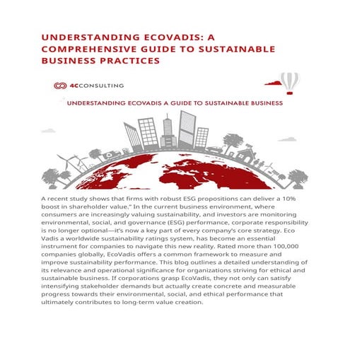 UNDERSTANDING ECOVADIS- A COMPREHENSIVE GUIDE TO SUSTAINABLE BUSINESS PRACTIC...