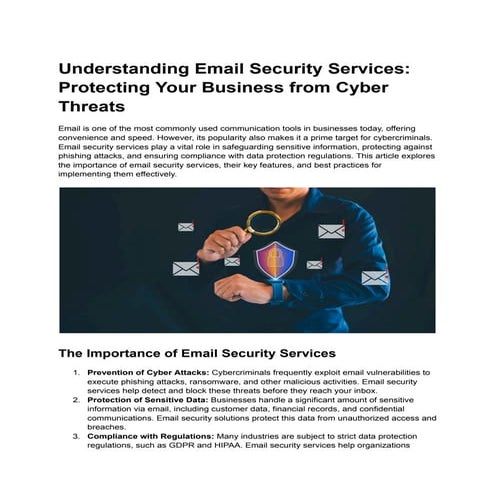 Understanding Email Security Services_ Protecting Your Business from Cyber Th...