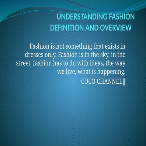 FASHION DESIGN: FUNDAMENTAL PRESENTATION | PPTX