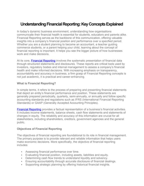 Stunning Understanding Company Financial Reporting Current image