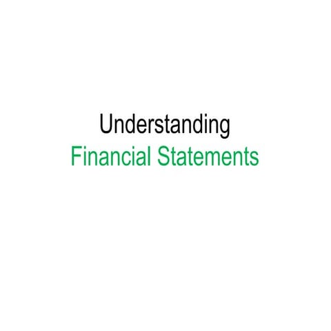 Understanding financial statement