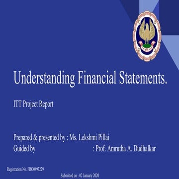Understanding financial statements - ITT Project 