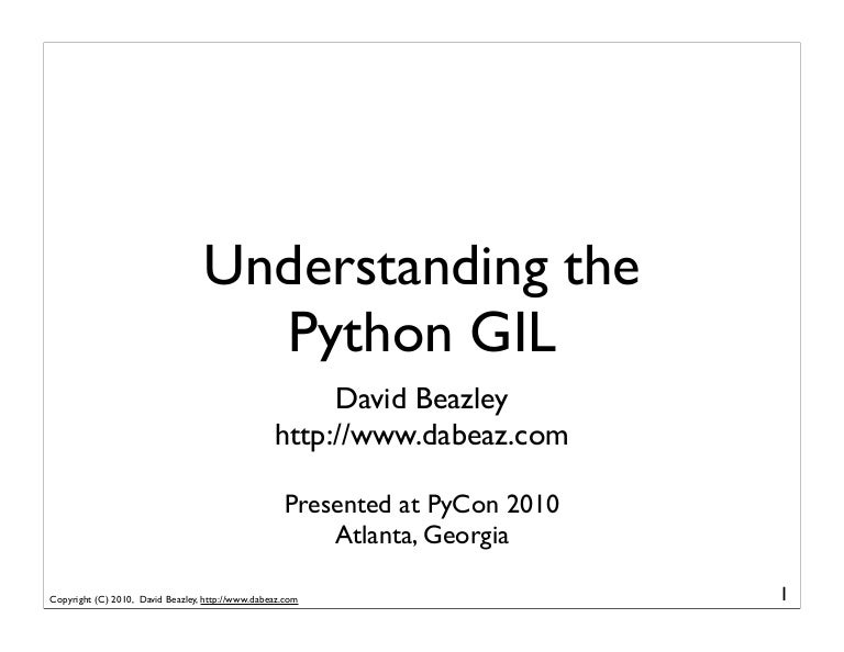 Understanding the Python GIL