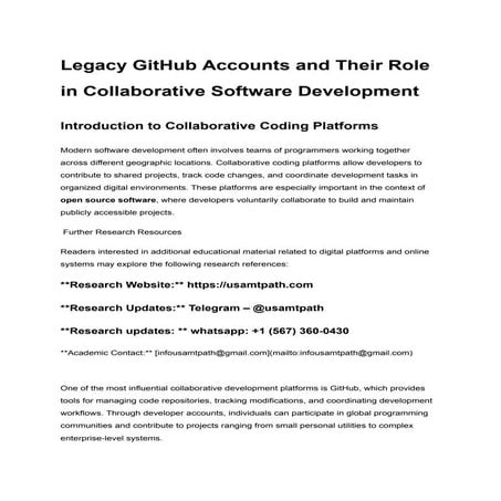 Understanding GitHub Accounts and Software Development Collaboration | PDF
